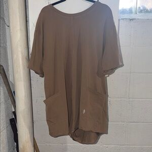 FP Movement by Free People Relaxed Short-Sleeve Jumpsuit in Brown